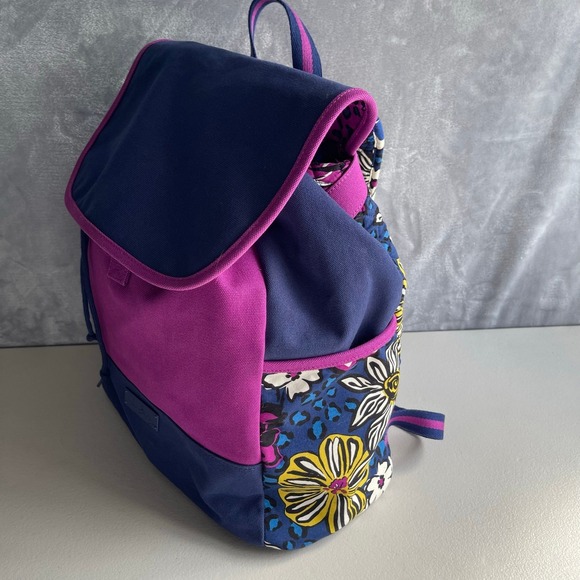 Vera Bradley Backpack African‎ Violet Canvas Pink Purple Floral Back Large 17\
